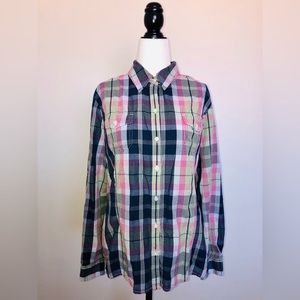 “Iris” Tommy Hilfiger plaid shirt. Size XL. 100% cotton.